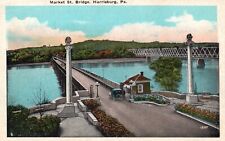 Postcard PA Harrisburg Market Street Bridge White Border Vintage PC f8717 picture
