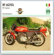 MV Agusta 350 S Ipotesi 1978 Italy  Edito Service Atlas Motorcycle Card picture