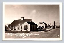 RPPC Postcard Eastport ME Maine Camp Lee-Stephenson Quoddy Village Cottages Car picture