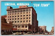Lincoln Nebraska Fun town O Street Sears Miller Postcard - M5 picture