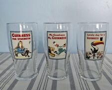 GUINNESS Draught Set 3 Pint Beer Bar Glasses picture