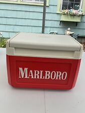 Vintage COLEMAN Brand Red & White Marlboro Cooler 5210 w/ Drink Holder On Top picture