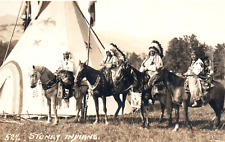 Stony Indian Native American Horse Teepee RPPC Real Photo Postcard picture