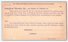 c1880's Send me at Once C.O.D. Practical Novelty Co. Philadelphia PA Postal Card picture