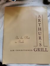 Vintage 1950s Menu, Arthur's Grill, Virginia picture