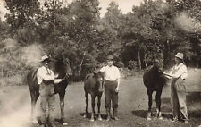 VINTAGE RPPC REAL PHOTO POSTCARD THREE MEN WITH HORSES GARFIELD MN 1909 022822   picture