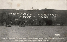 SAN FRANCISCO POSTCARD, BIG PORTOLA FESTIVAL SIGN - YERBA BUENA ISLAND - WEIDNER picture