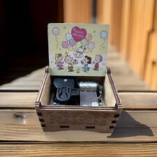 New “Snoopy” Happy Birthday Song Handmade Wind Up Wooden Music Box picture