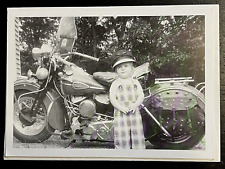 Vintage Motorcycle Greeting Card Poem Biker Harley New w/Envelope USA Nostalgic picture