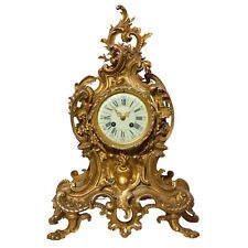 Louis XV-style Gilt Bronze Mantle Clock Stamped With 'A D Mougin Deux Medailles' picture