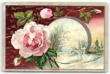 c1880 LION COFFEE WOOLSON SPICE CO TOLEDO OHIO EMBOSSED FLORAL TRADE CARD Z1455 picture