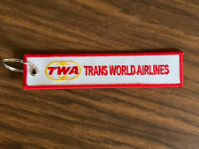 Vintage Genuine TRANS WORLD AIRLINES TWA keychain REMOVE BEFORE FLIGHT tag - picture