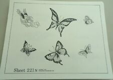 VTG 1978 Spaulding & Rogers Don Nolan Tattoo Flash Sheet #221N Butterflies picture
