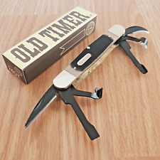 Schrade Old Timer Splinter Carving Pocket Knife Carbon Steel Blade Delrin Handle picture