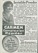 1915 Carmen Complexion Powder Subtle Scent Lillian Walker Vintage Print Ad CO1 picture