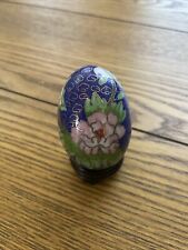 Vintage Miniature Chinese Cloisonné Egg And Stand picture