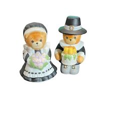 Vintage 1990 Enesco Lucy And Me Thanksgiving Pilgrim With Corn Bear Figurine picture