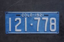1921 Colorado License Plate # 121 - 778 picture