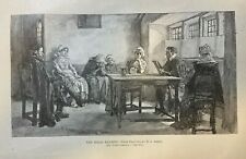 1884 Vintage Magazine Illustration The Bible Reading by E. A. Abbey picture
