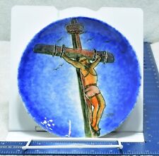 Vintage TURKISH Hand Made Painted Jesus On Cross Collector 7” Plate picture