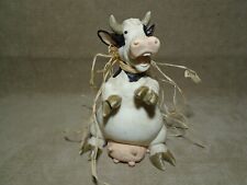 COLLECTIBLE FEATURES HAPPY COW SITTING UP 4” FIGURINE (SF518) picture