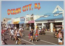 Bicycling on the Boardwalk Ocean City New Jersey NJ 1990s Postcard Bicycles picture