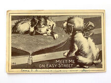 Antique Postcard, Dogs, Meet Me On Easy Street, Postmarked 1912, Stamped picture