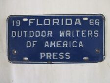 1966 Florida OUTDOOR WRITERS BOOSTER  License Plate Tag picture