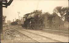 Leeds Junction ME Maine RR Train & Station Depot c1915 Real Photo Postcard picture