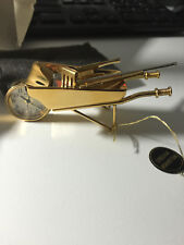Bulova WHEEL BARREL +TOOLS Miniature-Mini Collectible Clock #B0413 NEW IN BOX picture