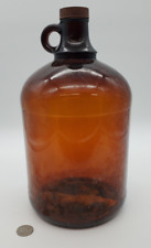 Vintage Antique One Gallon Amber Glass Loop Handle Jug Bottle - Clorox picture