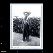 Vintage Photo BOY IN STRAW HAT picture