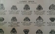 Rings Jewelry 1931 Catalog Page L. Krower New Orleans LA Rare Mason Eastern Star picture