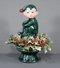 Vintage Elf On A Holly Covered Stand picture