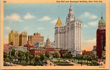 New York City Hall and Municipal Building Downtown NY Postcard picture
