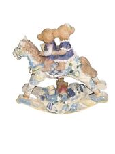 Trippies Momma Papa and Baby Bear on a Rocking Horse Ceramic Figurine  picture