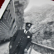 Vintage Royal Gorge Colorado Train Conductor Photo Ted's Trip 1950s Small B&W picture