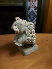 Lovely Indian Carved Soapstone Elephant Mother & Baby Inside picture