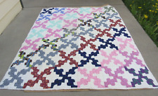 Quilted Patchwork Quilt Hand Sewn 79