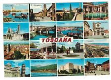 VINTAGE 1970 GREETINGS FROM TOSCANA ITALY MULTI-VIEW POSTCARD picture