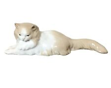 Lladro NAO Persian Angora Cat Laying Down Porcelain Figurine 113 Retired Spain picture
