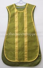 Olive Green Spanish Fiddleback Vestment & mass set of 5 pc,chausable ,FELT picture