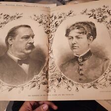 Harpers Weekly Newspaper Pullout Of President Cleveland June 12 1886 picture