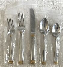 NEW Lenox ETERNAL GOLD 18/8 Stainless Steel 5pc. Place Setting picture