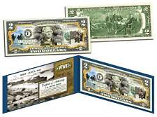 WORLD WAR II * D-DAY NORMANDY LANDINGS * Colorized $2 Bill US Legal Tender WWII picture