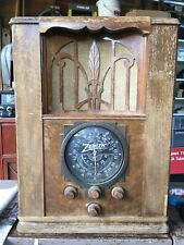 Vintage radio Zenith model 6-V-27 - wheat loaf  1936 tube lg. tombstone used picture
