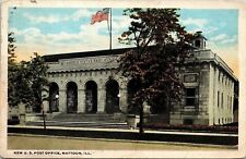 New US Post Office Mattoon Illinois IL WB Postcard PM Arcola WOB Note 1c Stamp picture