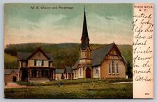 Methodist Episcopal Church & Parsonage Phoenicia New York 1907 Postcard picture