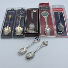 Collector Decorative Spoons Lot of 7 Pewter Silver Massachusetts City Naval New picture