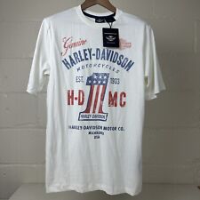 Harley Davidson Motorcycles Shirt Mens Size Small Red White Blue 1 USA, NEW TAGS picture